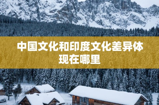 中国文化和印度文化差异体现在哪里