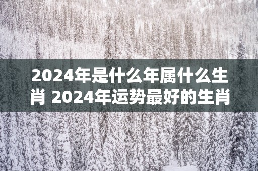 2024年是什么年属什么生肖 2024年运势最好的生肖