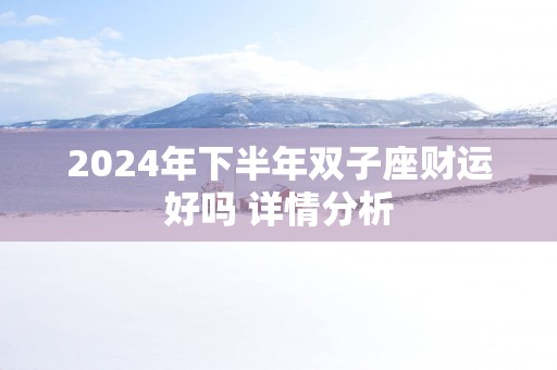 2024年下半年双子座财运好吗 详情分析