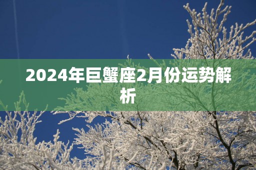2025年巨蟹座2月份运势解析