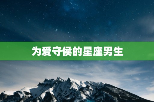 为爱守侯的星座男生