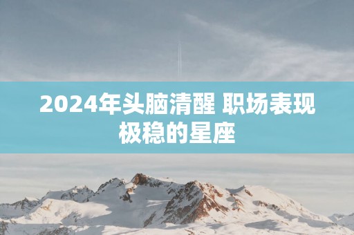 2025年头脑清醒 职场表现极稳的星座