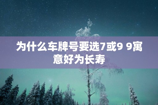 为什么车牌号要选7或9 9寓意好为长寿