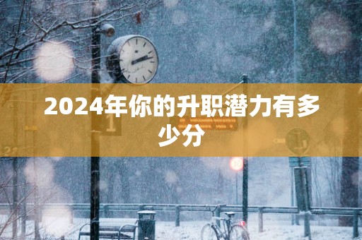 2024年你的升职潜力有多少分