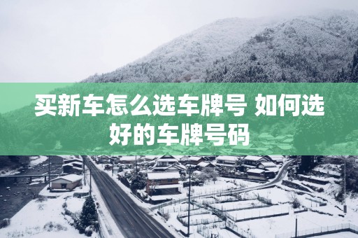 买新车怎么选车牌号 如何选好的车牌号码