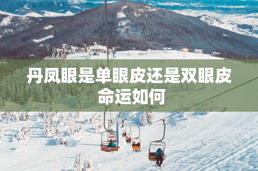 丹凤眼是单眼皮还是双眼皮 命运如何