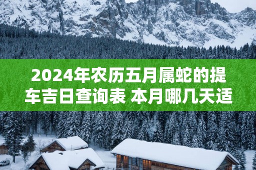 2024年农历五月属蛇的提车吉日查询表 本月哪几天适合买车上牌