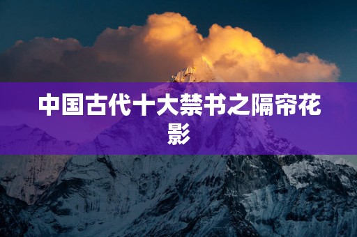 中国古代十大禁书之隔帘花影