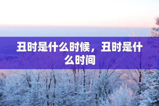 丑时是什么时候，丑时是什么时间