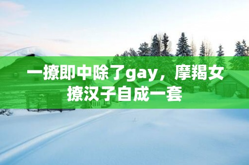 一撩即中除了gay，摩羯女撩汉子自成一套