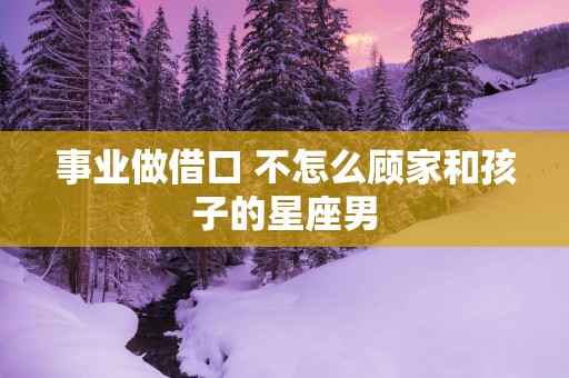 事业做借口 不怎么顾家和孩子的星座男