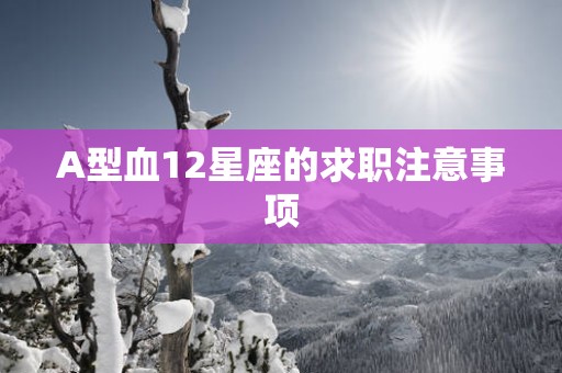 A型血12星座的求职注意事项