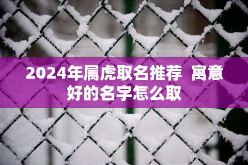 2024年属虎取名推荐  寓意好的名字怎么取