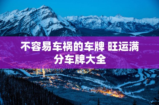 不容易车祸的车牌 旺运满分车牌大全