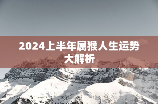 2025上半年属猴人生运势大解析