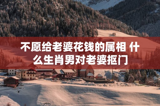 不愿给老婆花钱的属相 什么生肖男对老婆抠门