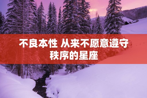 不良本性 从来不愿意遵守秩序的星座