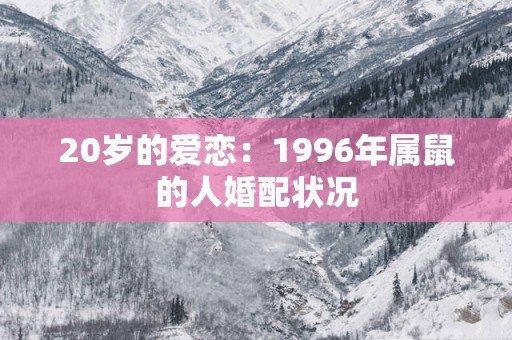 20岁的爱恋：1996年属鼠的人婚配状况