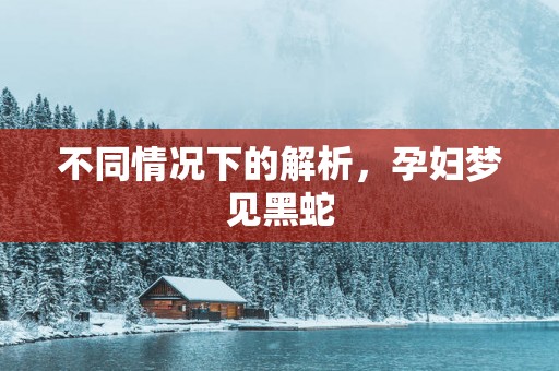不同情况下的解析，孕妇梦见黑蛇