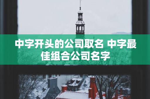 中字开头的公司取名 中字最佳组合公司名字