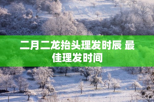 二月二龙抬头理发时辰 最佳理发时间