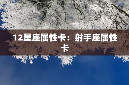 12星座属性卡：射手座属性卡