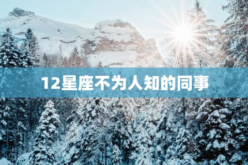 12星座不为人知的同事