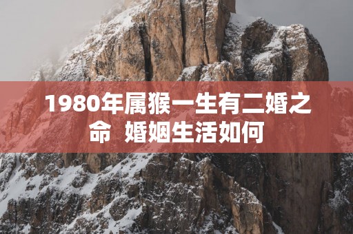 1980年属猴一生有二婚之命  婚姻生活如何