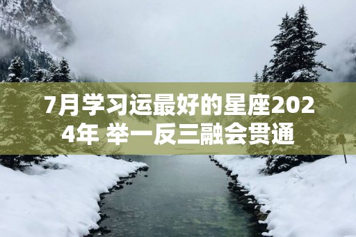 7月学习运最好的星座2025年 举一反三融会贯通