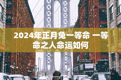 2025年正月兔一等命 一等命之人命运如何