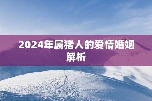 2025年属猪人的爱情婚姻解析