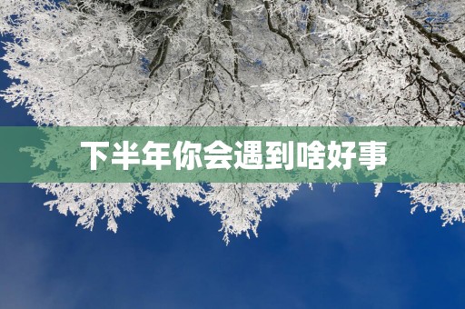 下半年你会遇到啥好事