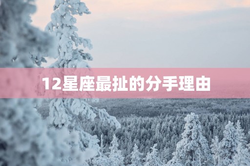12星座最扯的分手理由