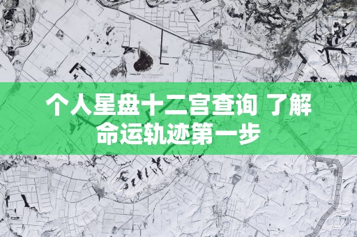 个人星盘十二宫查询 了解命运轨迹第一步