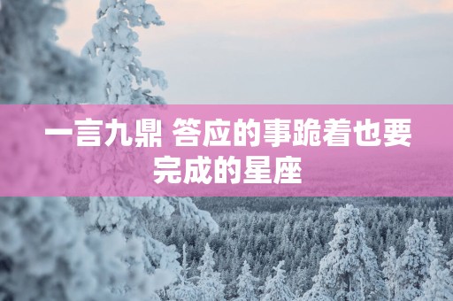 一言九鼎 答应的事跪着也要完成的星座