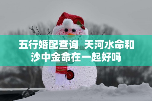 五行婚配查询  天河水命和沙中金命在一起好吗