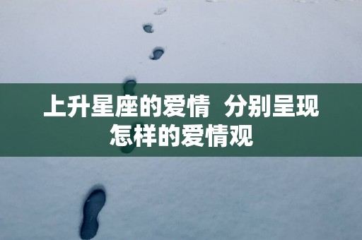 上升星座的爱情  分别呈现怎样的爱情观