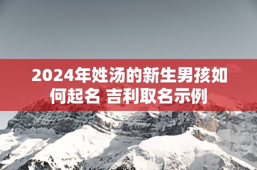 2025年姓汤的新生男孩如何起名 吉利取名示例