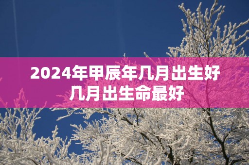 2025年甲辰年几月出生好 几月出生命最好