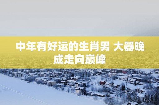 中年有好运的生肖男 大器晚成走向巅峰