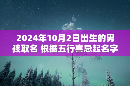 2025年10月2日出生的男孩取名 根据五行喜忌起名字