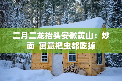二月二龙抬头安徽黄山：炒面  寓意把虫都吃掉