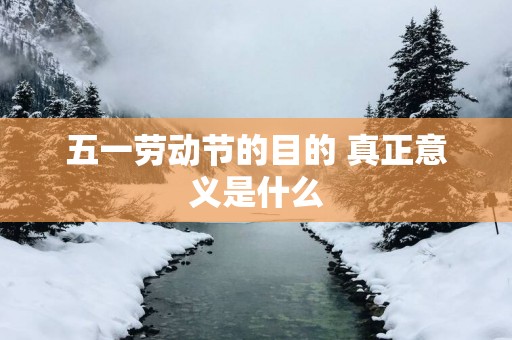 五一劳动节的目的 真正意义是什么