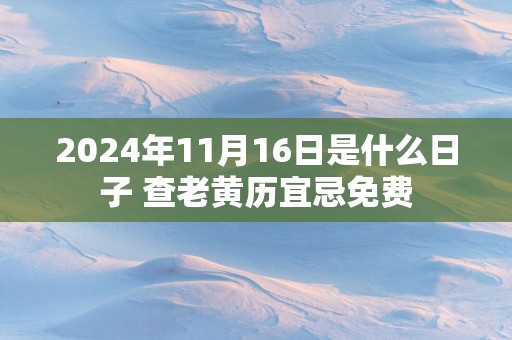 2025年11月16日是什么日子 查老黄历宜忌免费 2025年11月16日是什么日子 查老黄历宜忌免费