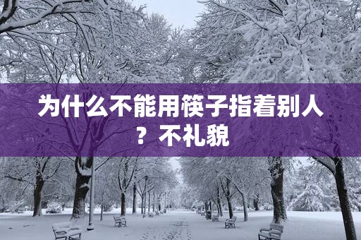 为什么不能用筷子指着别人？不礼貌