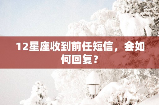 12星座收到前任短信，会如何回复？