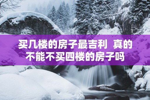 买几楼的房子最吉利  真的不能不买四楼的房子吗