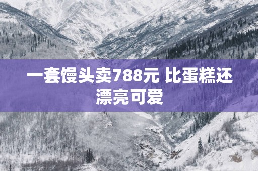 一套馒头卖788元 比蛋糕还漂亮可爱