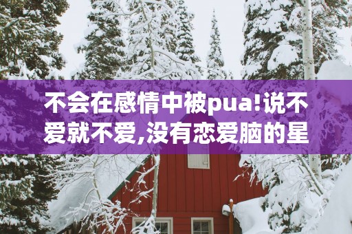 不会在感情中被pua!说不爱就不爱,没有恋爱脑的星座