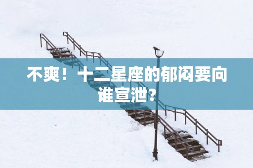 不爽！十二星座的郁闷要向谁宣泄？